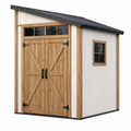Caseta de jardín 200 x 150 x 220 cm de madera blanco y natural con tejado metálico - almacenamiento exterior rústico