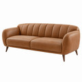 Sofá de 2 plazas 180 x 85 x 82 cm tapizado sintético camel estilo retro