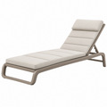 Tumbona de exterior 200 x 65 cm beige con estructura metálica y respaldo reclinable