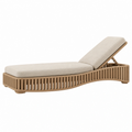 Tumbona reclinable 200 x 70 cm de madera beige con respaldo ajustable